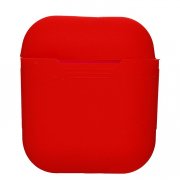 Чехол силиконовый, тонкий для кейса Apple AirPods (красный) — 1