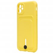 Чехол-накладка SC304 с картхолдером для Apple iPhone 11 (желтая) — 3