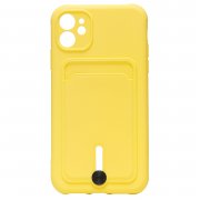 Чехол-накладка SC304 с картхолдером для Apple iPhone 11 (желтая) — 1