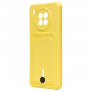 Чехол-накладка SC304 с картхолдером для Huawei Honor 50 Lite (желтая) — 3