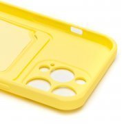 Чехол-накладка SC304 с картхолдером для Apple iPhone 14 Pro (желтая) — 2