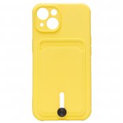 Чехол-накладка SC304 с картхолдером для Apple iPhone 14 (желтая) — 1