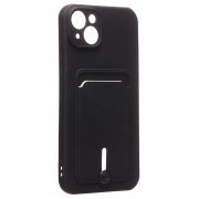 Чехол-накладка SC304 с картхолдером для Apple iPhone 14 Plus (черная) — 2