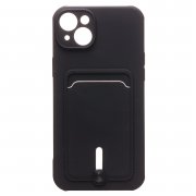 Чехол-накладка SC304 с картхолдером для Apple iPhone 14 Plus (черная) — 1
