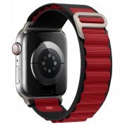 Ремешок ApW27 Alpine Loop для Apple Watch 41 mm текстиль (черно-красный)