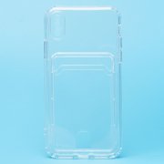 Чехол-накладка - SC276 с картхолдером для Apple iPhone X (прозрачная) — 1