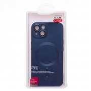 Чехол-накладка - SM020 Matte SafeMag для Apple iPhone 14 (темно-синяя) — 2