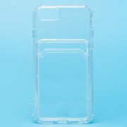 Чехол-накладка - SC276 с картхолдером для Apple iPhone SE 2020 (прозрачная) (210434) — 1
