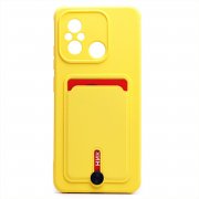 Чехол-накладка - SC304 с картхолдером для Xiaomi Redmi 12C (желтая) — 1