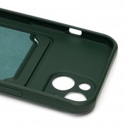 Чехол-накладка - SC304 с картхолдером для Apple iPhone 13 (208475) (темно-зеленая) — 2
