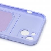 Чехол-накладка - SC304 с картхолдером для Apple iPhone 13 (208482) (светло-лиловая) — 2