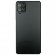 Задняя крышка для Samsung Galaxy A12 Nacho (A127F) (черная) со стеклом камеры