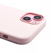 Чехол-накладка ORG Silicone Case SafeMag с анимацией для Apple iPhone 15 Plus (розовый мел)