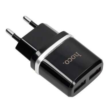 Сетевое зарядное устройство HOCO C12 2USB (черное) &mdash; 1