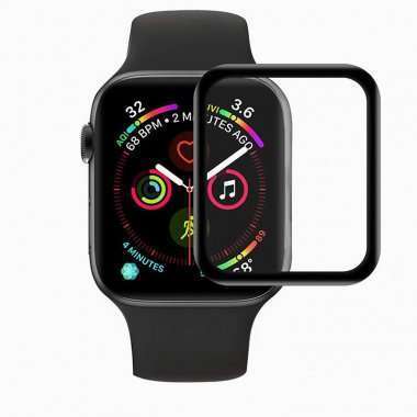 Защитное стекло для Apple Watch 3 40 мм матовое (полное покрытие) (черное) — 1
