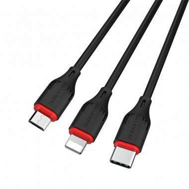 Кабель Borofone BX17 3in1 (USB - Multi connector) (черный) — 4